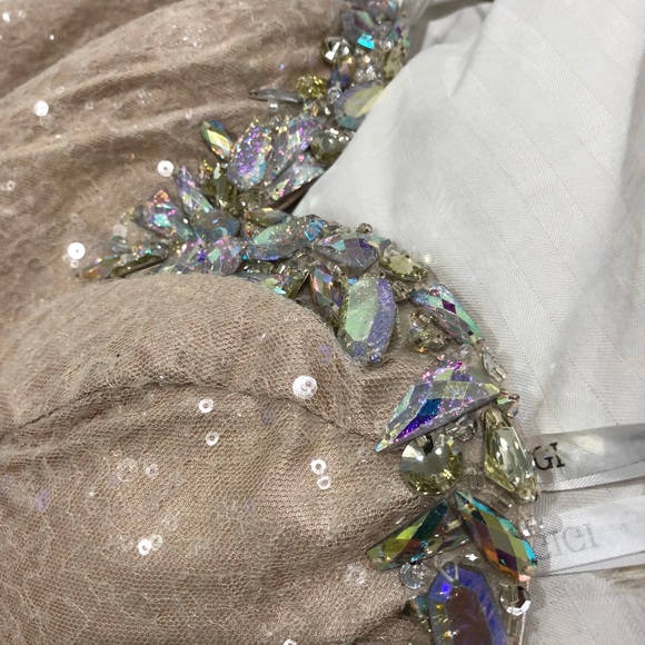 Gigi Brand Beige/Nude Short Tube Top Dress Size 8 - Picture 8 of 8